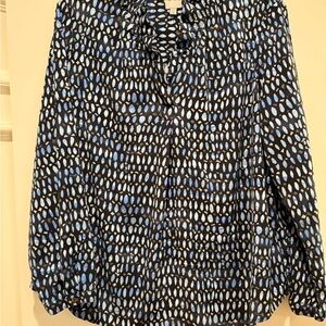NIC+ZOE Black and Blue Patterned Blouse